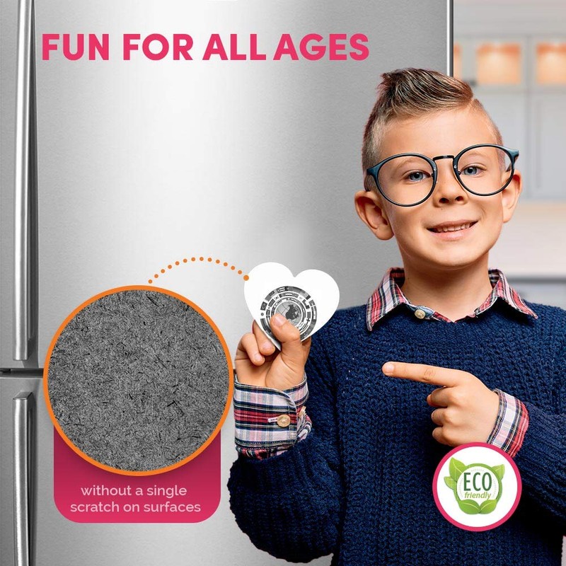 1 x Heart MDF Magnets - Earth Globe Flags Map