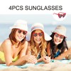 ZPLASK 4 Pcs Heart Glasses, Red Heart Sunglasses, Love Heart