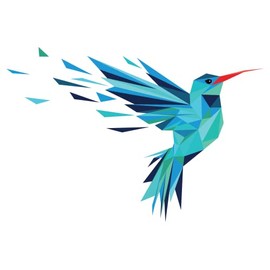 Wall Decal: Prismatic Woodpecker Flying Artwork Creative and Abstract Design for Nursery Vinyl - Animal Creature Bird Unique Art for Kid's Bedroom Decoration - 28" x 28"