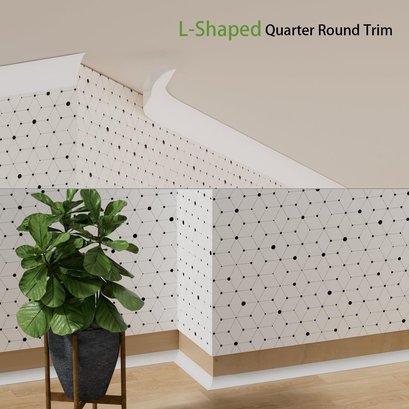 78.7'' Flexible Quarter Round Molding - Self Adhesive Corner Trim