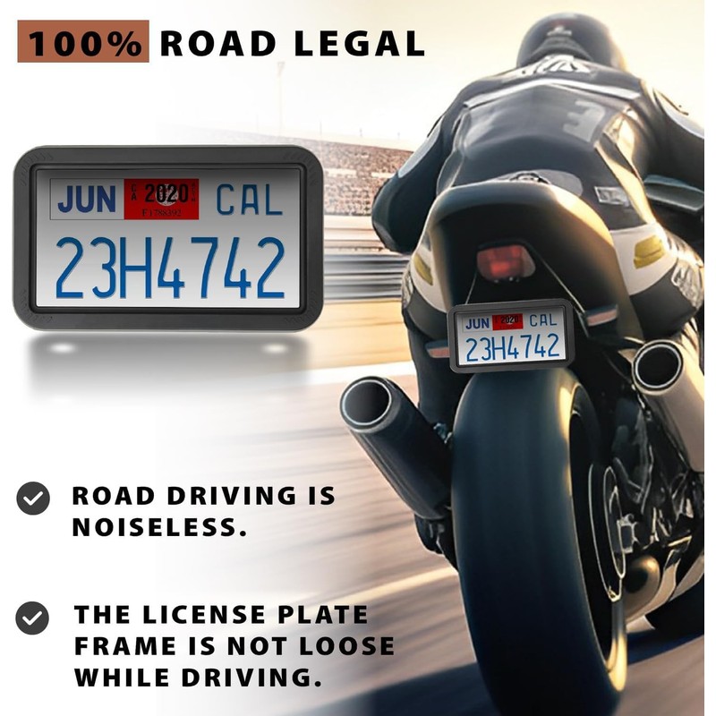 XCLPF Motorcycle Silicone License Plate Frames Motorbike License Plate Holder