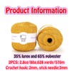 2PCS Metallic Crochet Thread,Yarn for Crocheting,Metallic Thread Round Band Yarn,Lurex