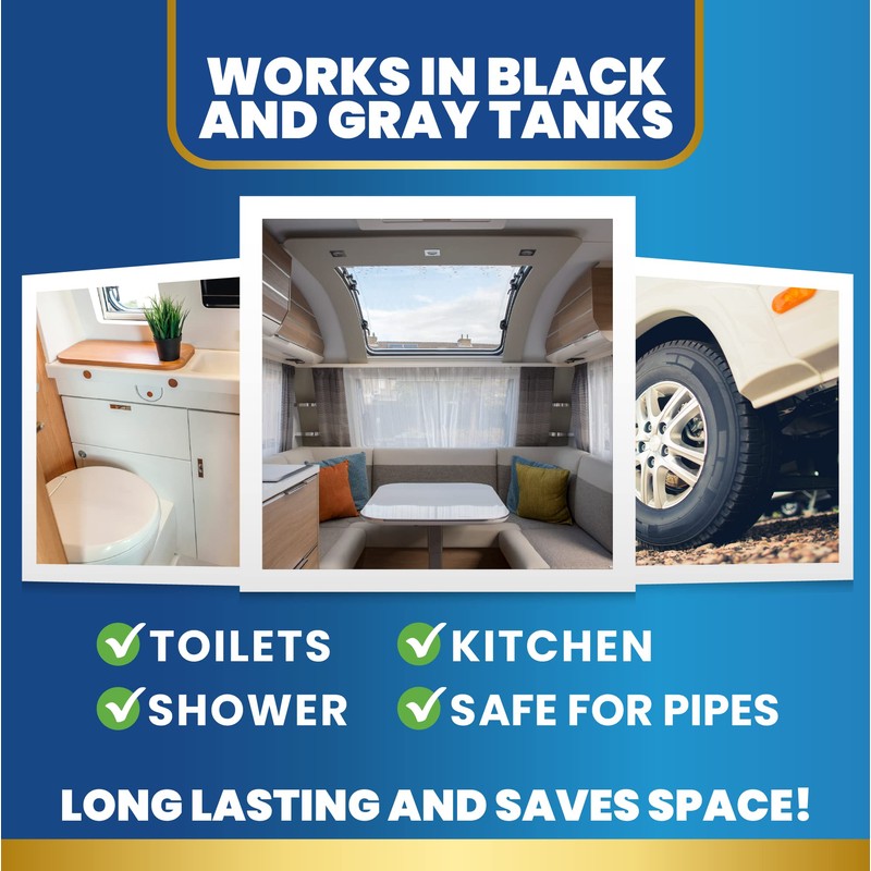 Adios! RV Holding Tank Treatment and Deodorizer - Digests Waste,
