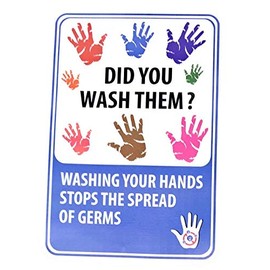 Stop The Spread of Germs WASH Your Hands 4" x 6" Removal Decal Sticker Set of 2