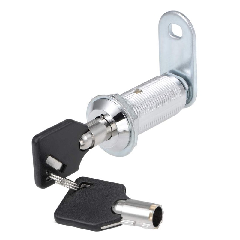 sourcing map Cylinder Zinc Alloy Chrome End Tubes Cam Lock
