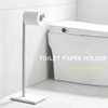 JOMANDAN 304 Stainless Steel Freestanding Toilet Paper Holder with Marble