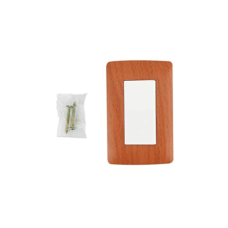 Sanelec 4508 Apagador Sencillo con Placa, Toscana Wooden
