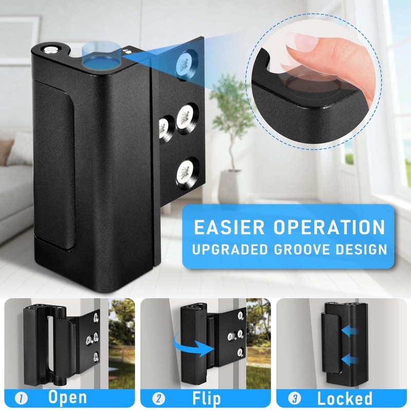 Steinwhale 2Pack Home Security Door Reinforcement Lock, Childproof Safety Door