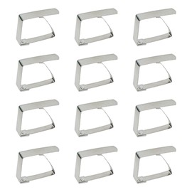 Soro Essentials- Set of 12 Stainless Steel Table Cloth Clip Fits up to 1-1/2" Thick Tables- Table Cloth Holder Clips Outdoor Table Cloths Clips Ideal for Restaurant Picnics Marquees Weddings Party