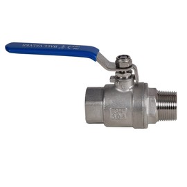 JIVTO 3/4" BSP Male to Female Stainless Steel Ball Valve