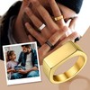 Bestyle 18K Gold Plated Band Ring Rectangle Shape Gold Signet