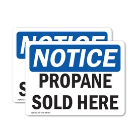 (2 Pack) Propane Sold Here OSHA Notice Sign 5 Inch X 3.5 Inch Vinyl Label Decal Sticker Weather Resistant, UV Protected for Workplace, Business, and Construction Site, Made in the USA