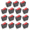 DaFuRui 15Pcs KCD3-101 250V/15A, 125V/20A Red Light Illuminated LED On/Off