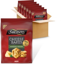 Sargento® Cheese Bakes Parmesan and Oregano Crackers, Cheese Crackers, Lunch Snacks, Bulk Snacks, 6-4.5 oz Bags