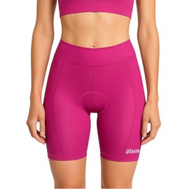 Wixen Women Triathlon Shorts Quick Dry Performance Triathlon Shorts for Women - 6 Inch Bike,Run & Swim 2 Pockets Pink_m