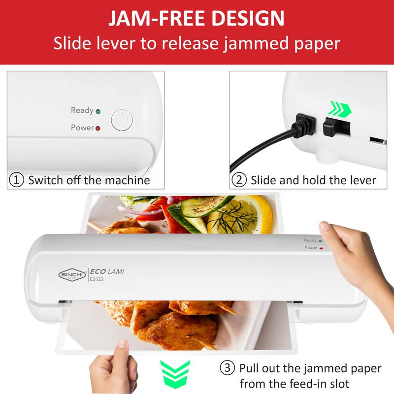 SINCHI 9-Inch Thermal Laminator, 3–5 Mil, 3-Min Warm-Up, Compact Lamination