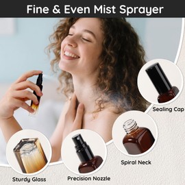 Segbeauty 15ML Travel Perfume Bottle Refillable, 2pcs Empty Perfume Atomizer, 0.5oz Portable Cologne Dispenser Spray Bottle Travel Size Sample Bottles Sprayer Frangrance Making Kit with Refill Tool