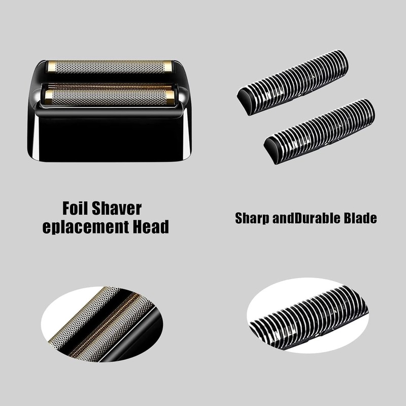 Replacement Shaver Heads Compatible with BaByliss Foil Shaver (Black/2)