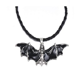 Caiyao Vintage Black Bat Pendant Necklace Exaggerating Animal Punk Necklace for Men