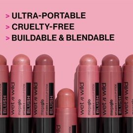 Wet n Wild MegaGlo Rubor en Barra Peach Bums Blush Cremoso en Stick de Alta Pigmentación para Mejillas con Acabado Natural y Brillante Rubor Portátil, Vegano, Cruelty Free, Larga Duración y Fácil de Difuminar para Todo Tipo de Piel