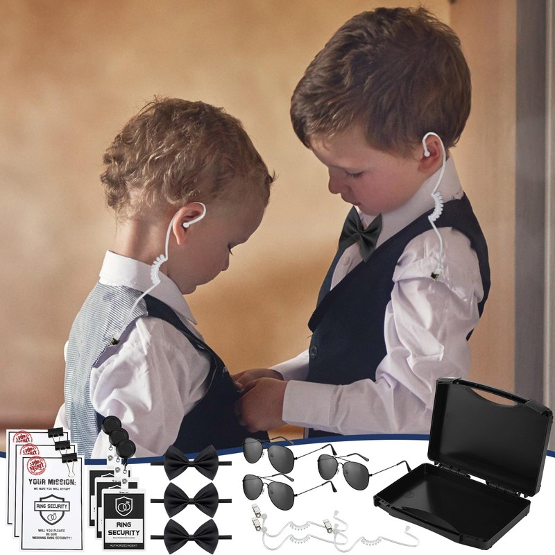Mepase 7 Pcs Ring Wedding Bearer Security Set Include Ring