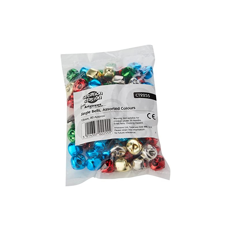 Multi Coloured Craft Jingle Bells for Children Christmas Noise Maker