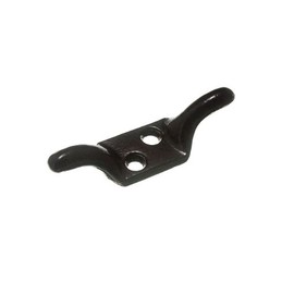CLEAT HOOK TRAILER ROPE TIEBACK STEEL BLACK 75MM 3 INCH + SCREWS ( pack of 8 )