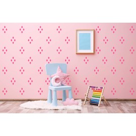 StickerDeen | Rhombus Diamond Gem Shape Decoration Removable Wall Art Vinyl Decal Stickers | (Pack of 120) (Baby Pink)