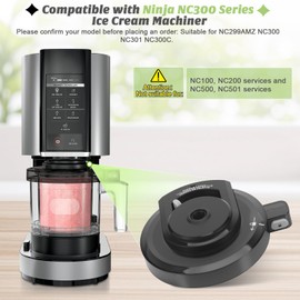 TranRantic Outer Bowl Lid for Ninja Creami NC301 Series, Reusable Replacement Lid Accessory, for Ninja Creami Replacement Parts for NC299/NC301/NC300 Series Ice Cream Machines Accessories(NO Paddle)