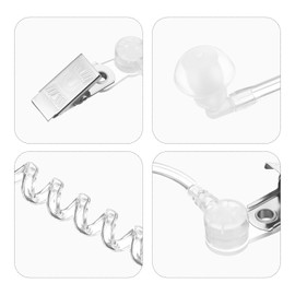 Gejoy 4 Pack Spy Earpiece Agent Costume Accessory Fake Security Earpiece Secret Service Ear Piece Toy Props for Halloween Cosplay