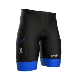 (Medium, Black/Blue) - Sparx Men's Active Triathlon Short Tri Cycling Short Swim Bike Run