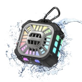 INSMY Shower Bluetooth Speaker, IP67 Waterproof Portable Small Multi Sync 100+ Speakers, Big Volume Booming Bass, 24H Playtime/Floatable/RGB Lights for Outdoor/Kayak/Beach/Golf (Black)