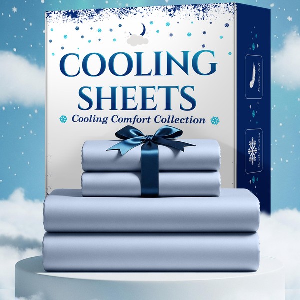 SLEEPHORIA 4 PC Cooling Sheets King Size Bed Set -