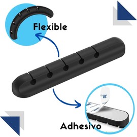 3 Organizador De Cables Adherible Silicón Oficina Hogar Accesorio de Soporte Adhesivo de Silicona para Cables de Alimentación Hogar Oficina Cubículo Auriculares Automóvil