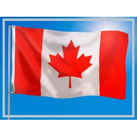 PHENO FLAGS Canada Flag - Canada Flag 90 x 150 cm with Brass Eyelets - Weatherproof National Flag for Flagpole - 100% Polyester