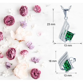 MŚ 1997 MENNICA ŚWIDNICKA 11 Colours Earrings 925 Silver with Necklace Women's Set – High Quality Austrian Crystals and Zircons – Jewellery Chain Women's Earrings Set with Necklace, Silver, Crystal