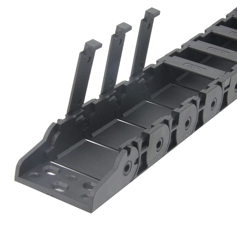 Zeberoxyz 18x37mm Drag Chain Length 1Meter Inside Open Type Black