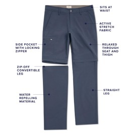 Vintage Convertible Cargo Pants for Men - Zip Off Hiking Pants | Travel Pants | Water Resistant Quick Dry Pants