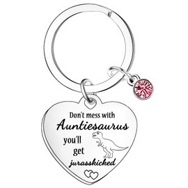 Funny Auntie Gifts Auntiesaurus Keyring Mothers Day Gifts For Auntie Aunt Auntie Keyring From Niece Nephew