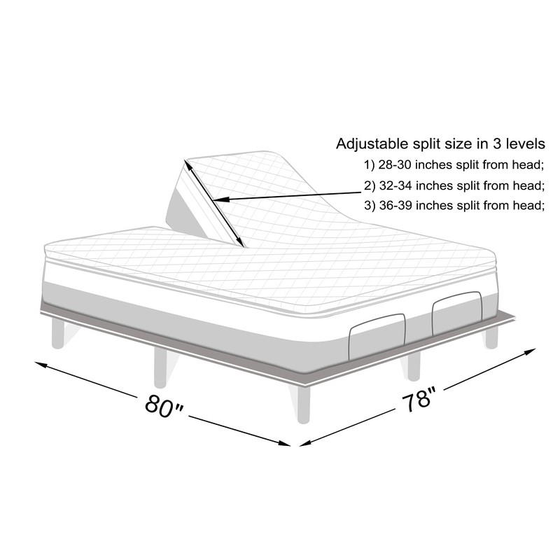 Kingnex Waterproof Split Top King Mattress Protector for Adjustable Bed