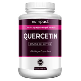 Quercetin 500mg - High Strength Antioxidant Immune Support Pure Quercetin Supplement, One a Day Formula – Easy to Swallow - 60 Vegan Capsules - 2 Month Supply - Made by Nutripact