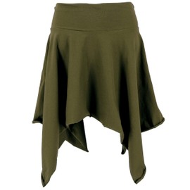 GURU SHOP Pixi Women's Cotton Lace Elf Skirt Top, Olive/Pixi