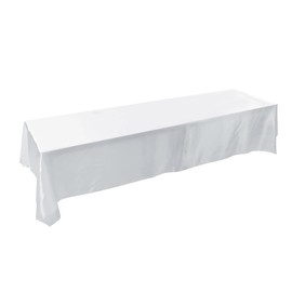 Tablecloth, 145X320Cm Table Cover Wrinkle-Resistant Polyester Banquet Table Cloth Washing Machine Safety for Parties Banquets Dinners Restaurants Weddings(White)