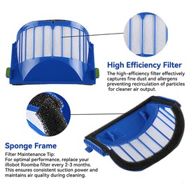 E.LUO Replacement Accessories Kit for iRobot Roomba 600 Series 694 692 690 680 660 665 651 650 614 & 500 Series 595 585 564, 3 Filter, 3 Side Brush, 1 Pairs Bristle and Flexible Beater Brush