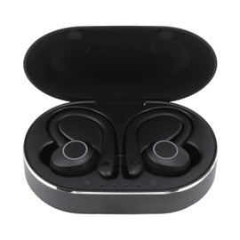 Wisoqu Bluetooth Earphone, Waterproof Stereo Noise Cancelling Earbuds with Mic LED Indicator, 120H Long Playtime, Earhooks Headphones for Driving Sports Travel (Black),