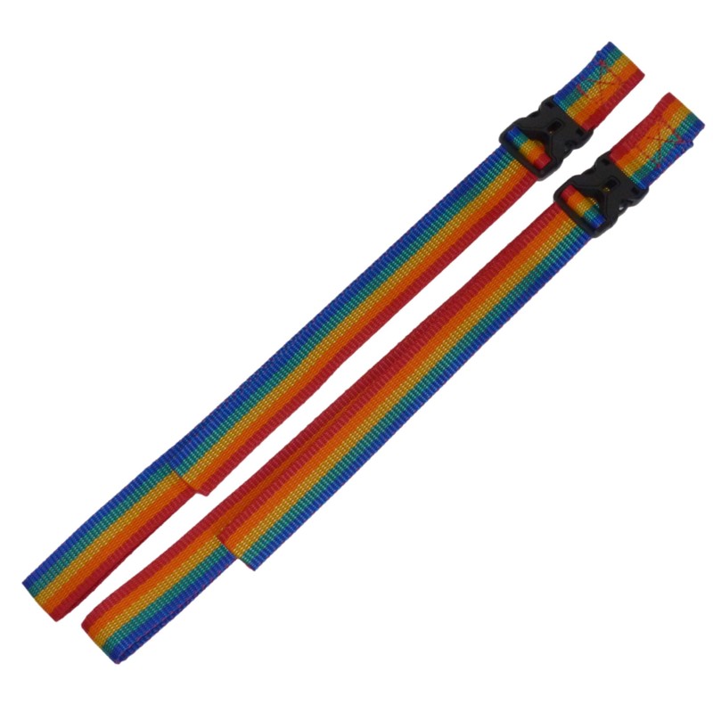 Webbing Strap with Quick Release Buckle, Pack of 2 (Rainbow,