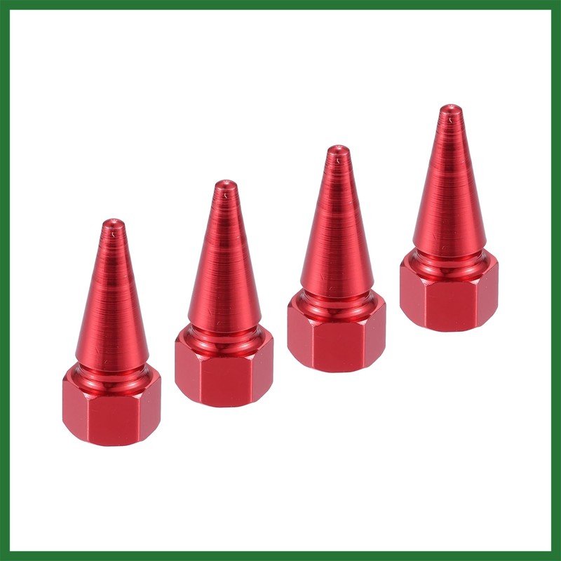 Motoforti 8pcs Red Car Spike Wheel Tyre Tire Valve Air