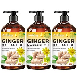 ANKOOY 3 Pack Aceite De Jengibre, Aceite De Jengibre Masaje De Drenaje Linfático, Aceite De Jengibre Drenaje Vientre, Aceite De Masaje De Jengibre Drenaje Linfático,100% Aceite De Masaje Na