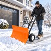 74cm Wheeled Snow Shovel for Driveways – 5-Position Adjustable Handle