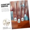 Housoutil 50pcs Cat Eye Butterfly Nail Decor Rhinestone Inlaid Manicure